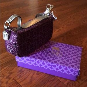 Purple and silver Coach purse